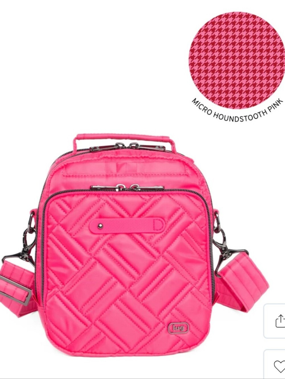 $75 Retail NWOT Lug Skeeter Bridge Crossbody With Preppy Houndstooth Lining